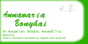 annamaria bonyhai business card